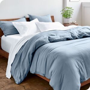 Open Box - Bare Home - Washed Dusty Blue Twin/Twin XL Duvet Cover and Sham Set